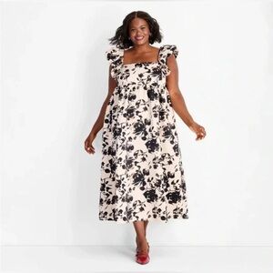 Women's Ankle A-Line Tank Dress - Future Collective Floral 1X